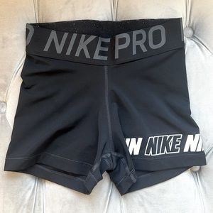 Nike Pro- Black Spandex W/ White Logo Design SIZE XS